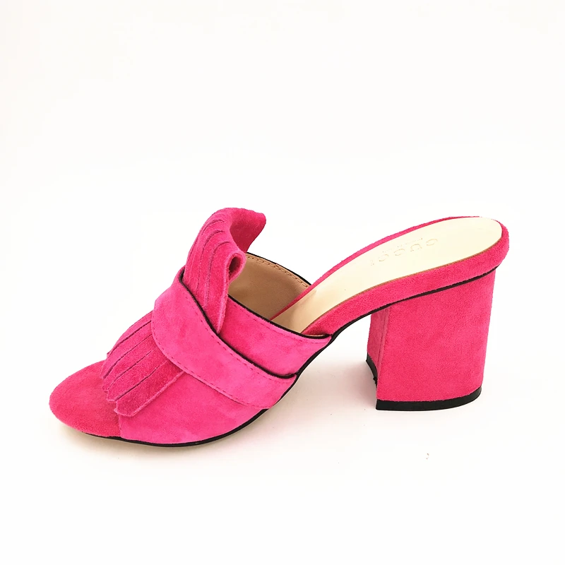 6.5cm rose Chueyz/модные летние босоножки; женская обувь из натуральной замши; туфли-лодочки на высоком каблуке; женская обувь с открытым носком; бренды наивысшего качества - Цвет: 6.5cm rose
