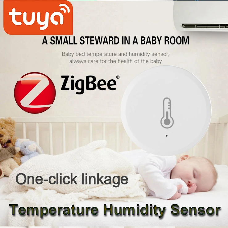 Датчик температуры и влажности Tuay Mini ZigBee беспроводная система сигнализации с
