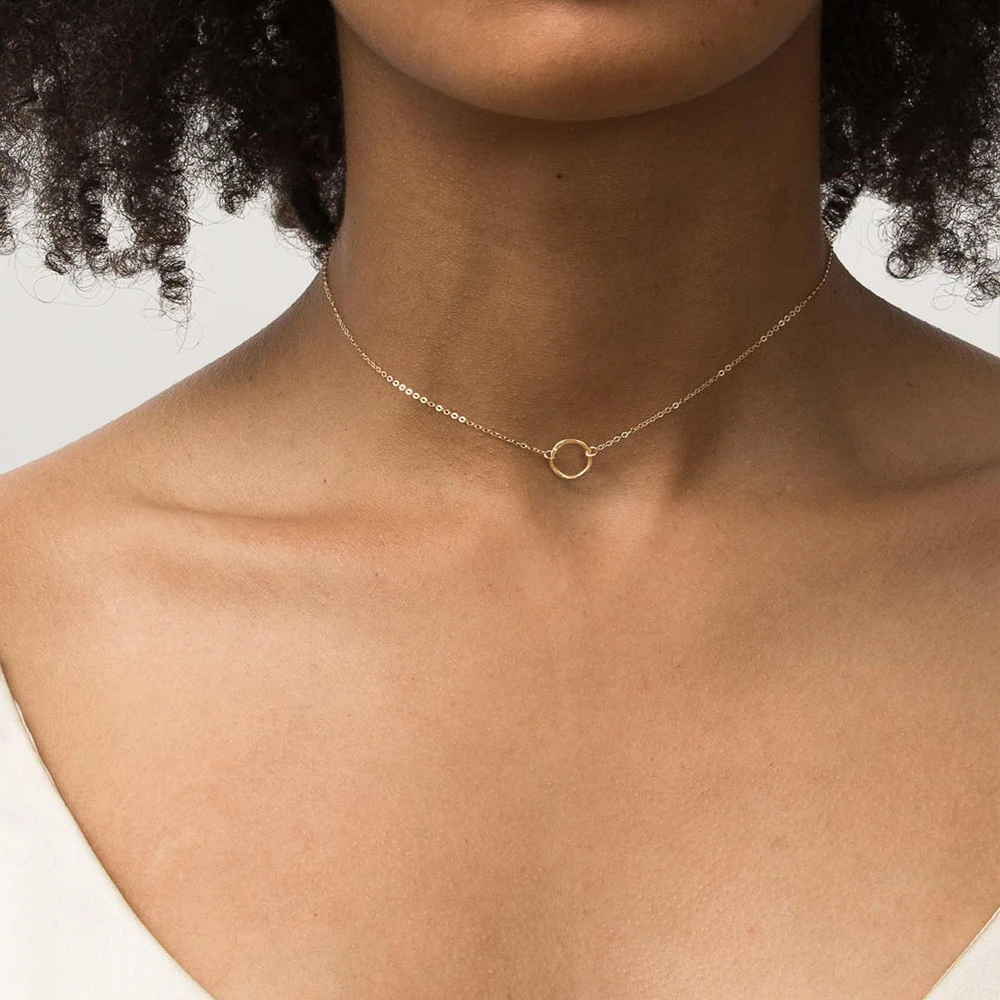 CC Stainless Steel Chain Necklace For Women Korean Style Choker Layered Pendant Silver Plated Fashion Jewelry | Украшения и