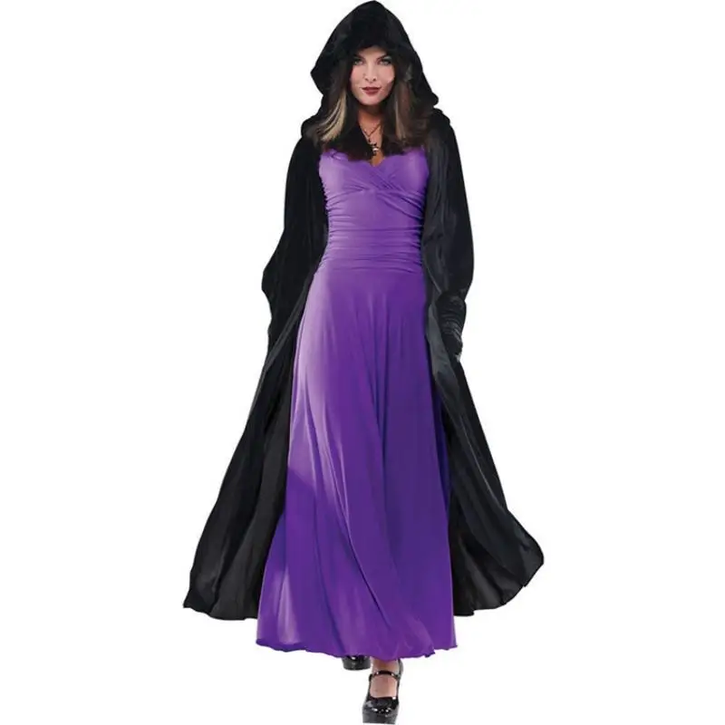 

2021 New Adult Halloween Costumes Vampire Capes Hooded Robes Children Halloween Cloak Full Length
