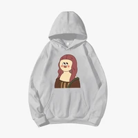 version cute mona lisa cartoon printing hooded sweatshirts long sleeve hoodies women casual sweatshirts fashion tops