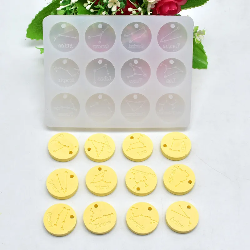 12 созвездий диски подвеска эпоксидная смола силиконовая форма инструменты для
