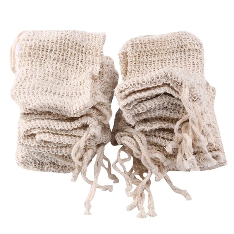

New-30 Pack Natural Sisal Soap Bag Exfoliating Soap Saver Pouch Holder