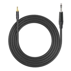 3.5mm 1/8&quot; Male To 6.35mm 1/4&quot; Male TRS Stereo Audio AUX Cable PC iPod 1 Meter Black Color Durable Portable