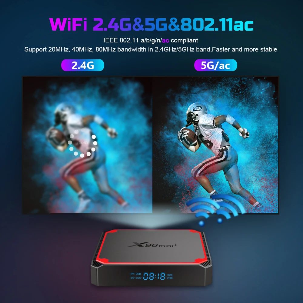 Приставка Смарт-ТВ X96MINI Plus Android 9 0 четырехъядерный Amlogic S905W4 2 4 ГГц/телефон Wi-Fi 4K