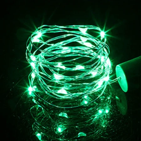 Green Светильники в форме винных бутылок 2 м 20 светодиодный S серебро Медный провод бутылка светильники-пробка светодиодный Батарея светящиеся гирлянды для рождественских праздников Свадебная - Испускаемый цвет: Green