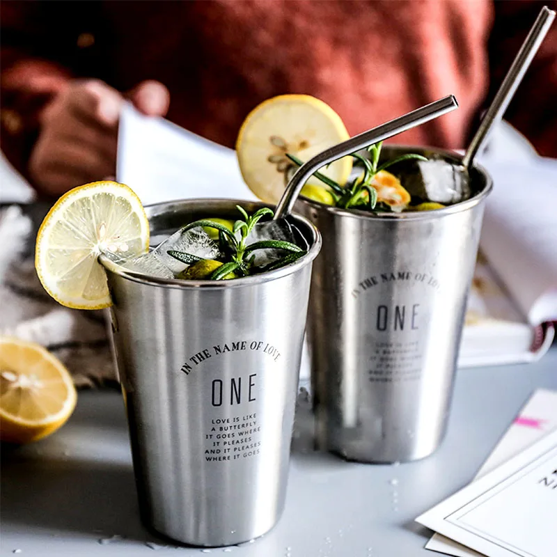 Пивная кружка YMEEI из нержавеющей стали 304 для воды 350 мл кофейная молока посуда