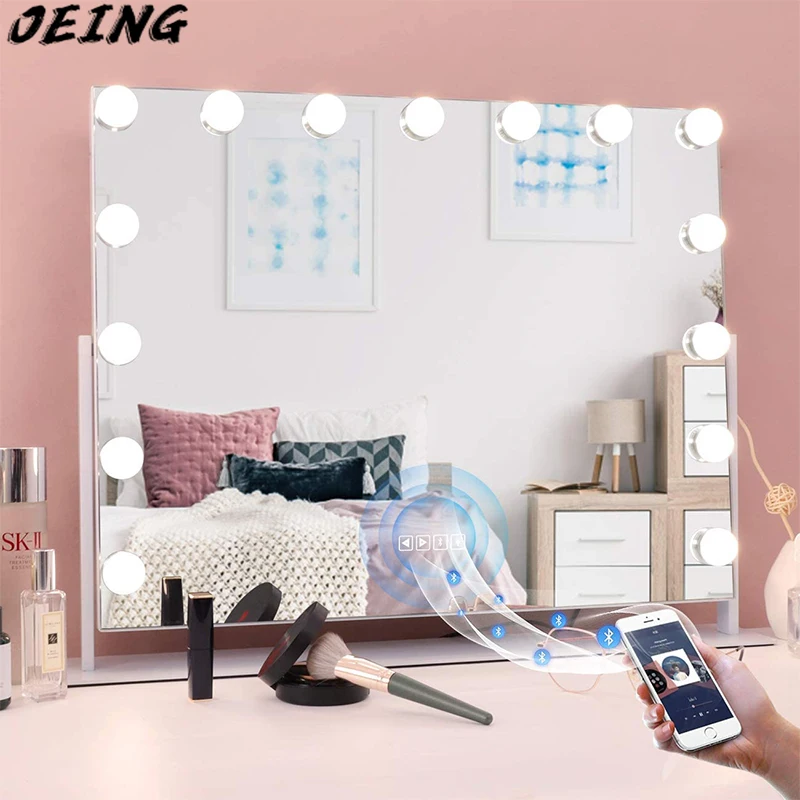 Большой туалетное зеркало с подсветкой и Bluetooth колонки 15 затемнения светодиодный