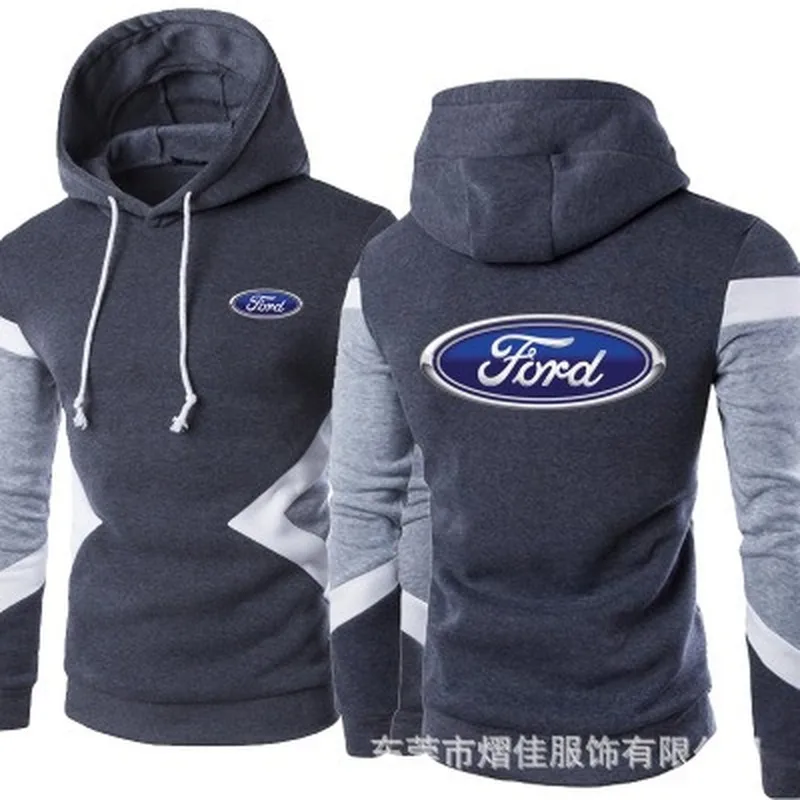 

2021 New for Ford Car Logo Spring Autumn Fashion Men Pullover Sweatshirts Patchwork Casual Cotton Hoodies Clothing S-5XL Size
