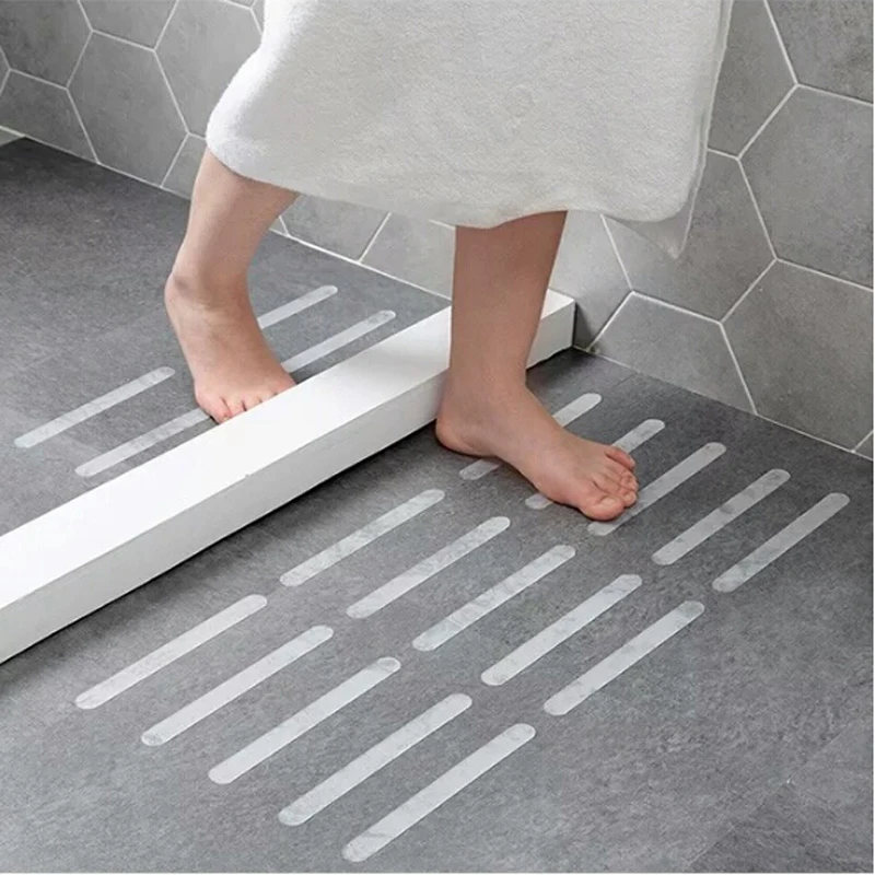 

5pcs Anti Slip Strips Transparent Shower Stickers Bath Safety Strips Non Slip Strips for Bathtubs Showers Stairs Floors