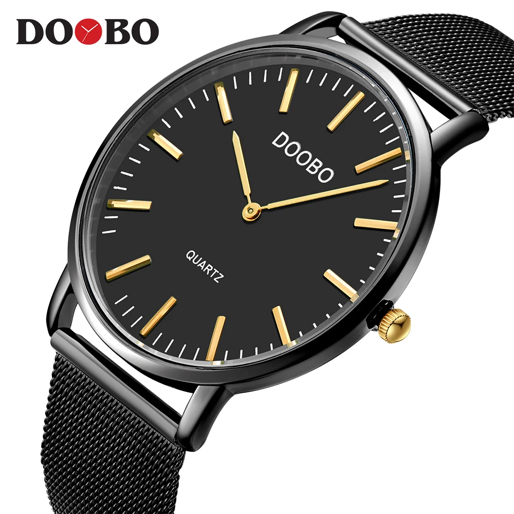 D038 black black DOOBO армейские военные спортивные кварцевые мужские s часы Топ Бренд роскошные кожаные мужские часы повседневные спортивные часы Relogio Masculino - Цвет: D038 black black