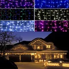 Рождественская гирлянда-водопад, светодиодная светодиодный рлянда-занавес в виде сосулек 4-40 м, декоративное освещение для патио, свадьбы, окна, домашнего декора