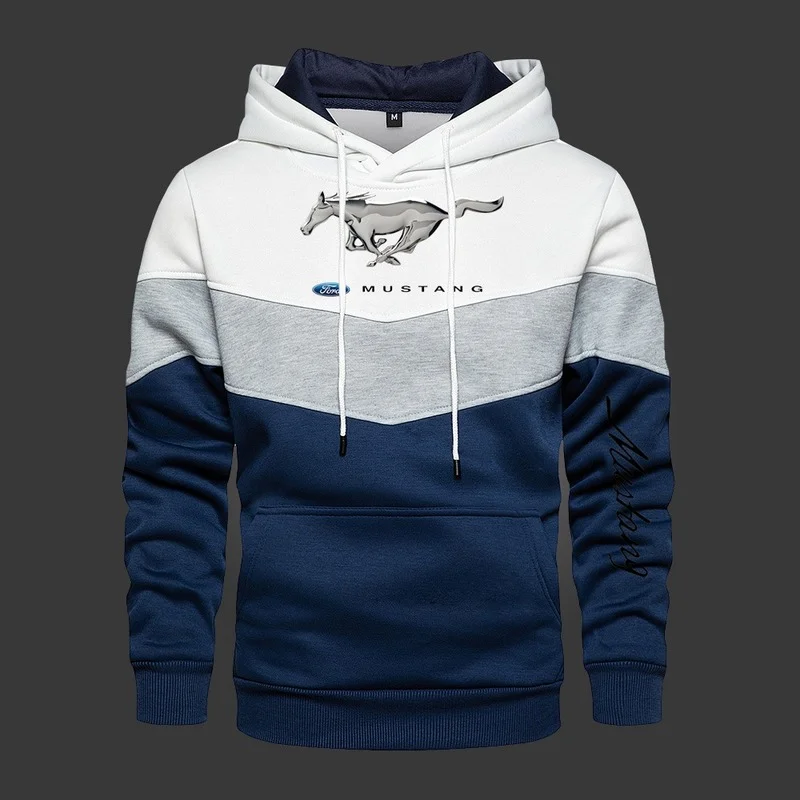 

2021 New Men's Hooded Mustan Fashion Long Sleeve Outwear Autumn Spring Casual Hoodies Fleece Warm Sportswear Thicken Sweatshirts