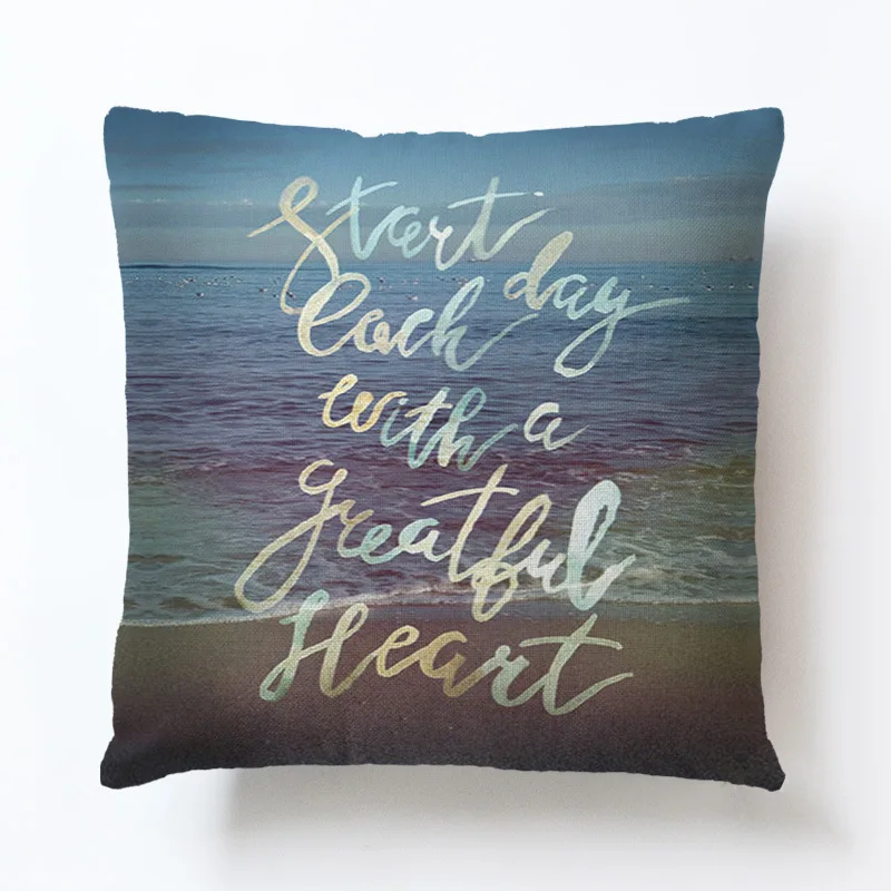 Отличная Ocean серии Декоративные Чехлы на диванные подушки летние пляжные Алфавит