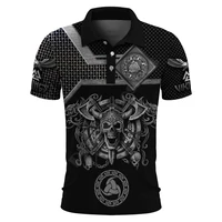 hawaii polo shirt viking tattoo skull 3d printed polo shirt men for women short sleeve summer t shirt style 5
