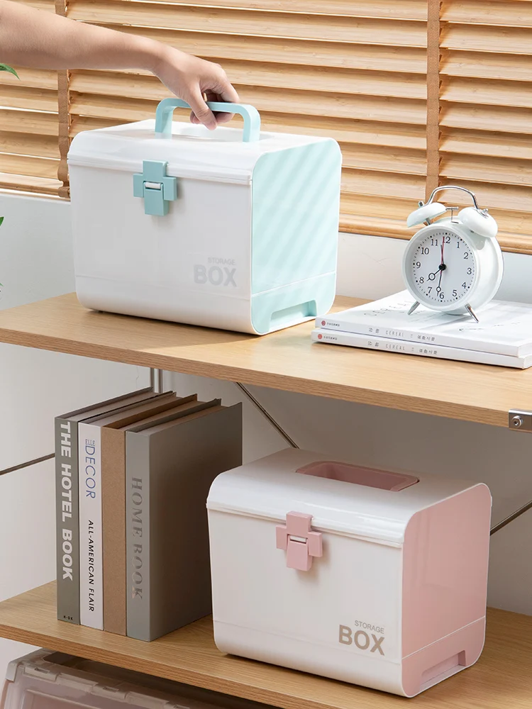 

zq Household Small Medicine Box Family Pack Emergency Medicine Box Large Size Medicine Storage Box