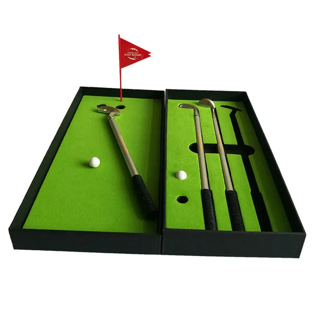 Мини поле Настольный Гольф клуб мяч положить зеленый флаг шариковый подарочный