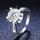 Женское кольцо из серебра пробы, с бриллиантами