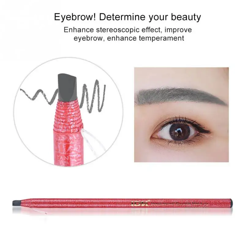 Полу-перманентный микроблейдинг для eyebrowsTattoo карандаш для бровей рисования карандаш для бровей инструмент позиционирования Водонепроницаемый карандаш для бровей - Цвет: Gray