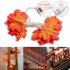 Новинка осеннее украшение 20 светодиодов искусственные осенние листья кленовые листья Осенняя гирлянда осенний декор Хэллоуин Рождество 3 метра