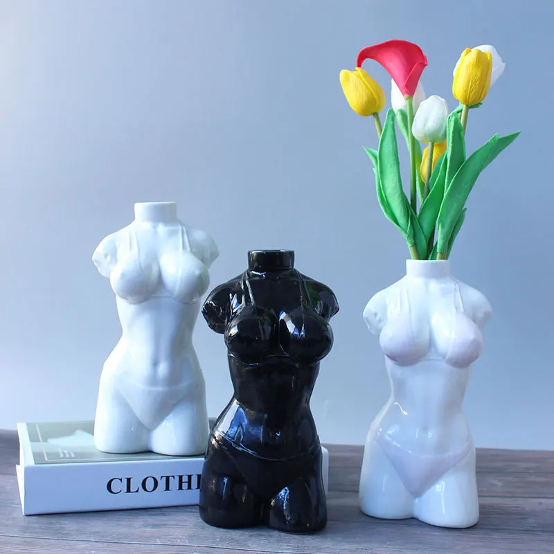 

Ceramic body art design vase nude female personality vase desktop flower arrangement dried flower container home decoration