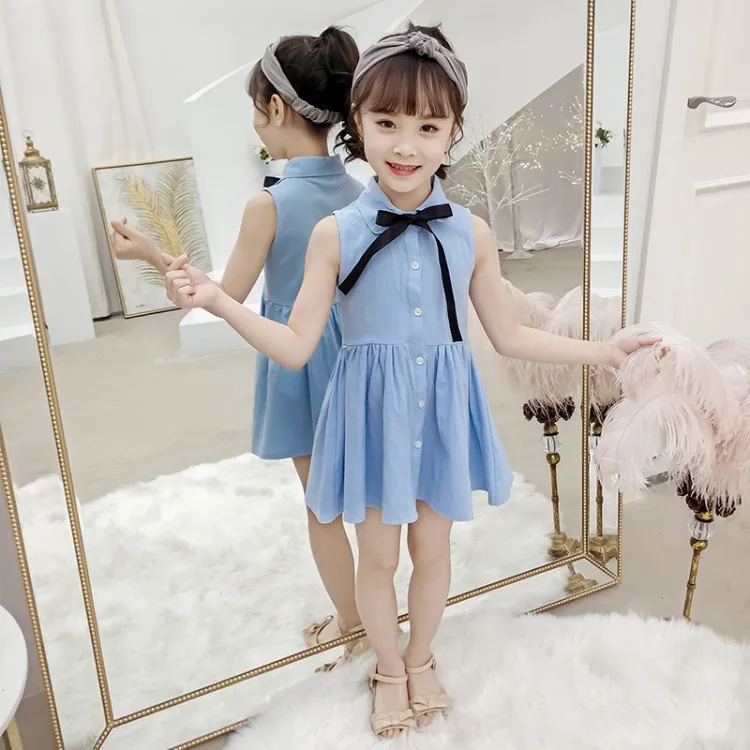 Платье для маленьких девочек детское весеннее хлопковое льняное платье