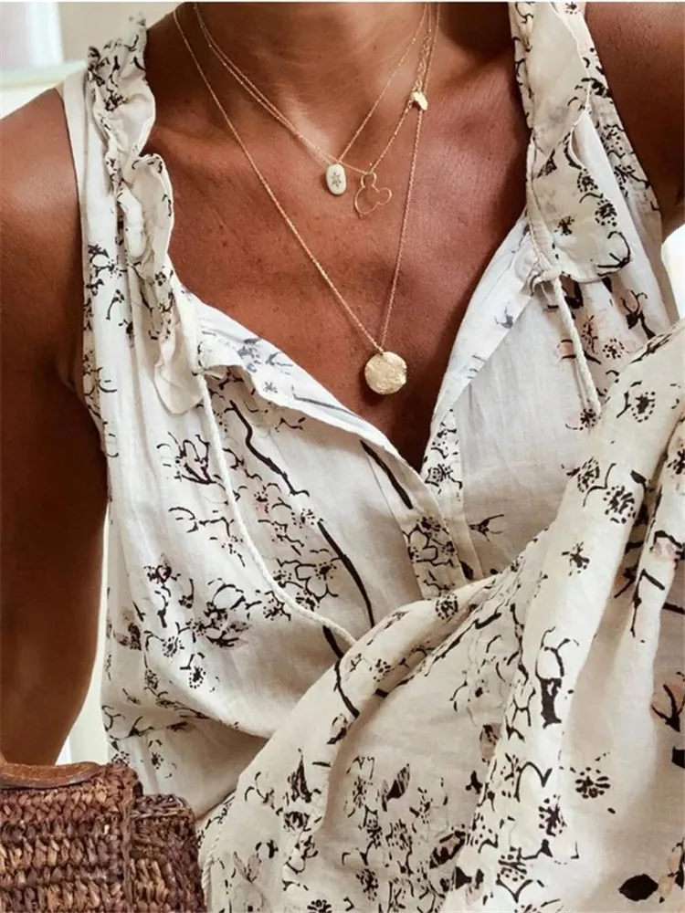 

robe mi longue femme,Summer sleeveless v neck taseel hemline ruffle flower print midi dress,boho hippie chic vacation dress 2021