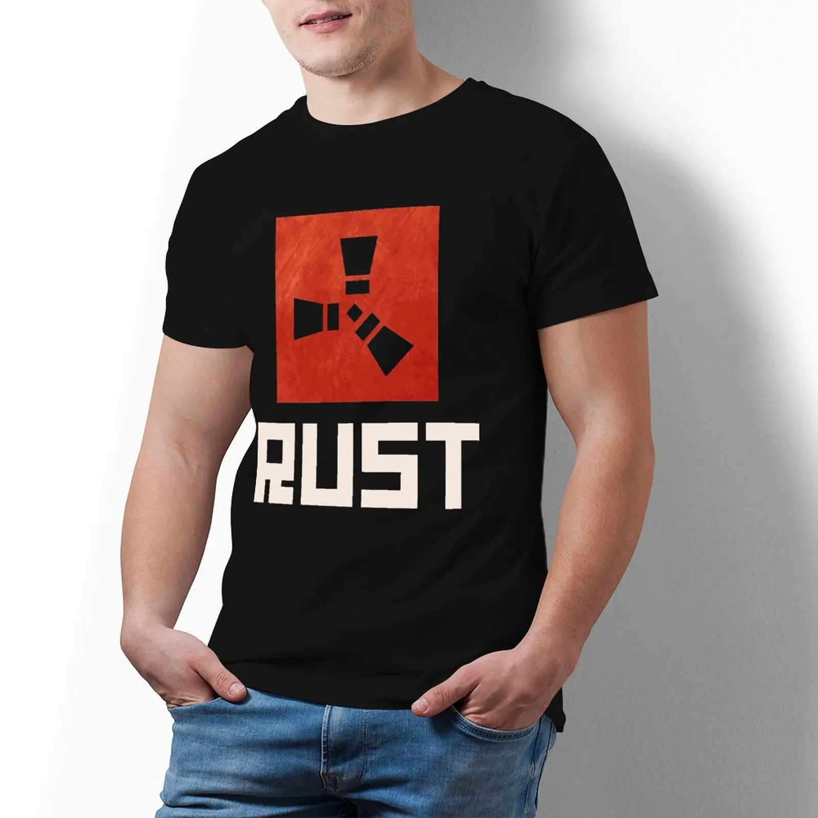 

Модная пляжная футболка из 100 хлопка с принтом ржавчины, Мужская футболка с коротким рукавом 4xl