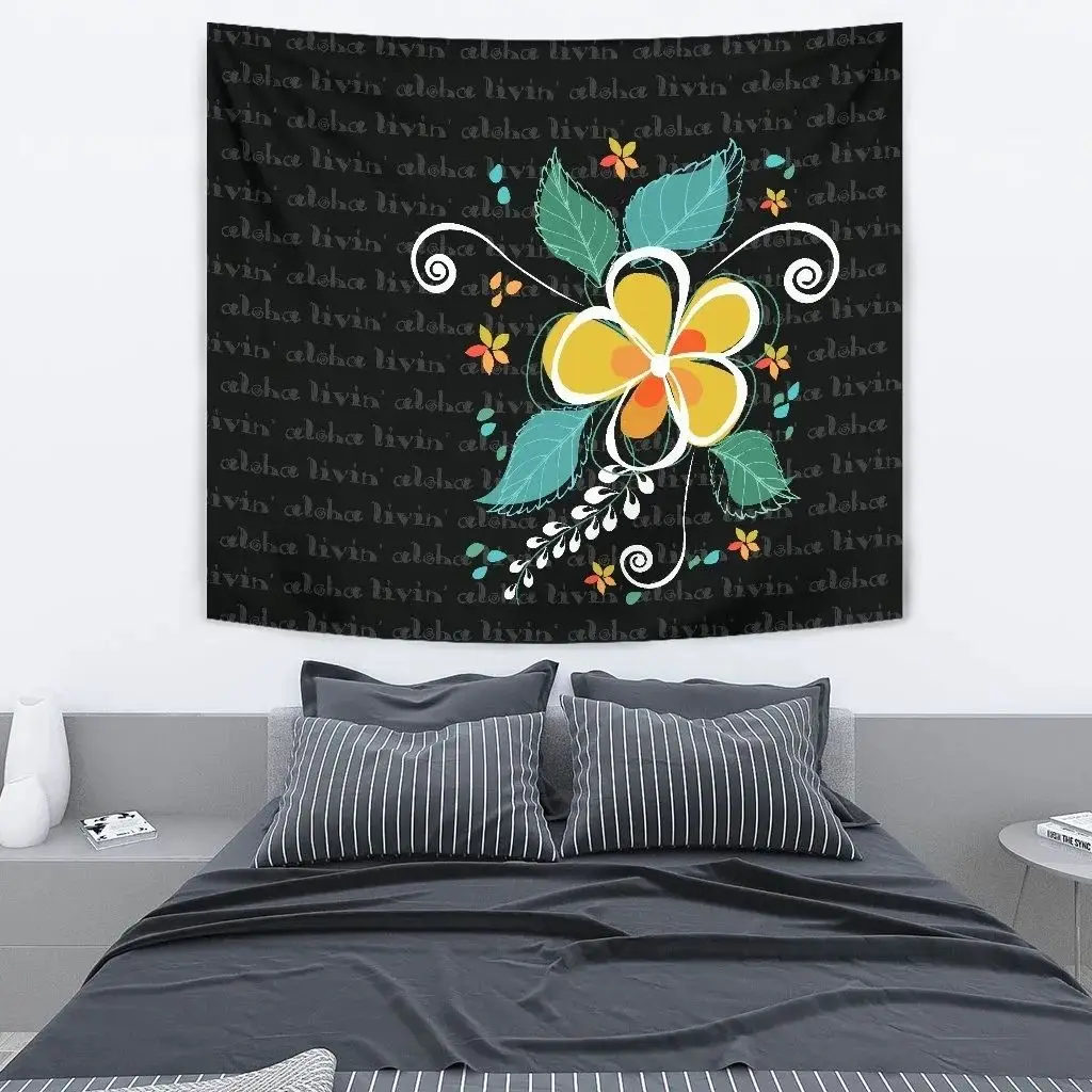 Alohawall Tapestry 3D Printed Anchor Galaxy Samoa Hibiscus Tapestries Rectangular Home Decor Living Room DIY Wall Hanging | Дом и сад