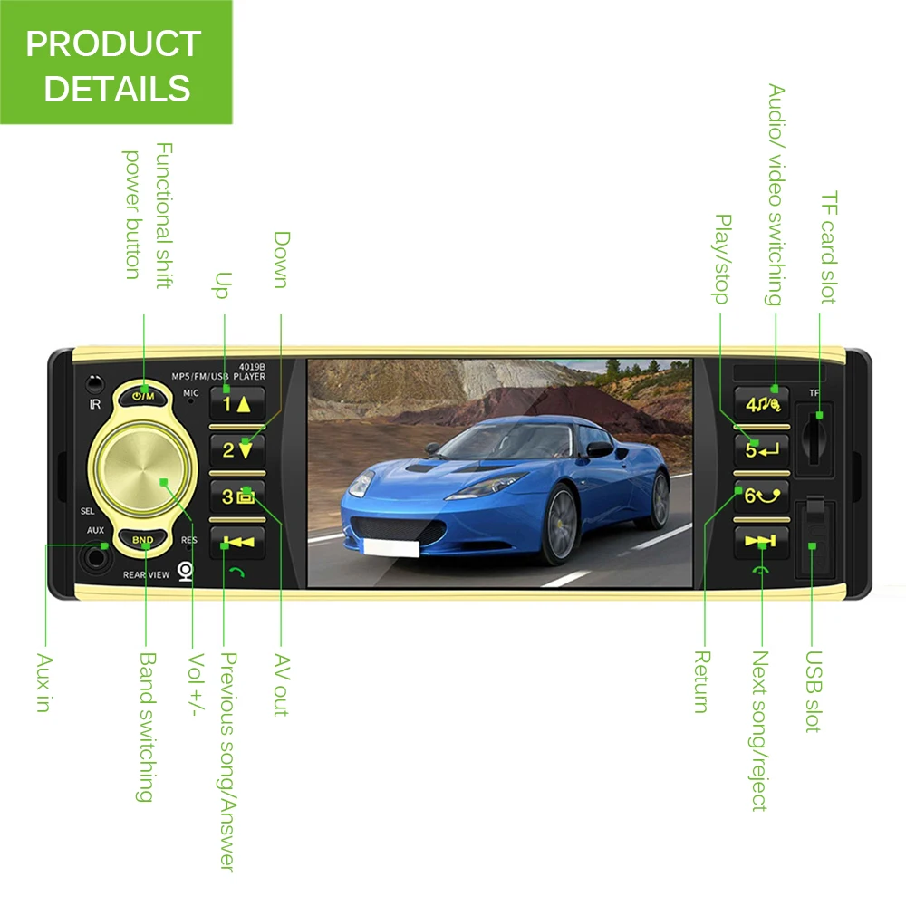 MP5-плеер с дисплеем 4 1 " TFT HD Bluetooth mp5-плейер USB/SD FM-радио | Автомобили и мотоциклы
