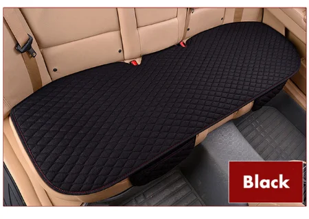 black rear 1 piece Льняная ткань чехол для сиденья автомобиля четыре сезона Передняя Задняя льняная подушка дышащий протектор коврик авто аксессуары для Audi A4 B6 - Название цвета: black rear 1 piece