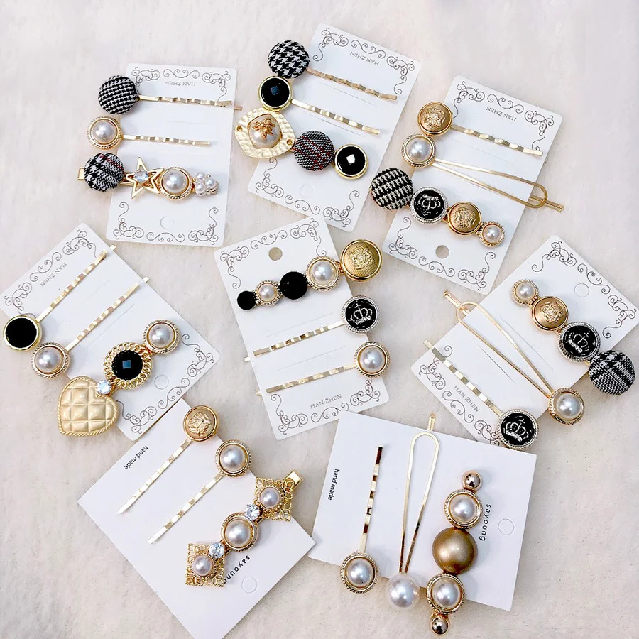 2019 Винтажная заколка для волос с искусственным жемчугом женщин аксессуары