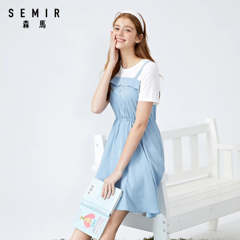 SEMIR платье для женщин Новинка осени милое с цветочным рисунком узкой талией