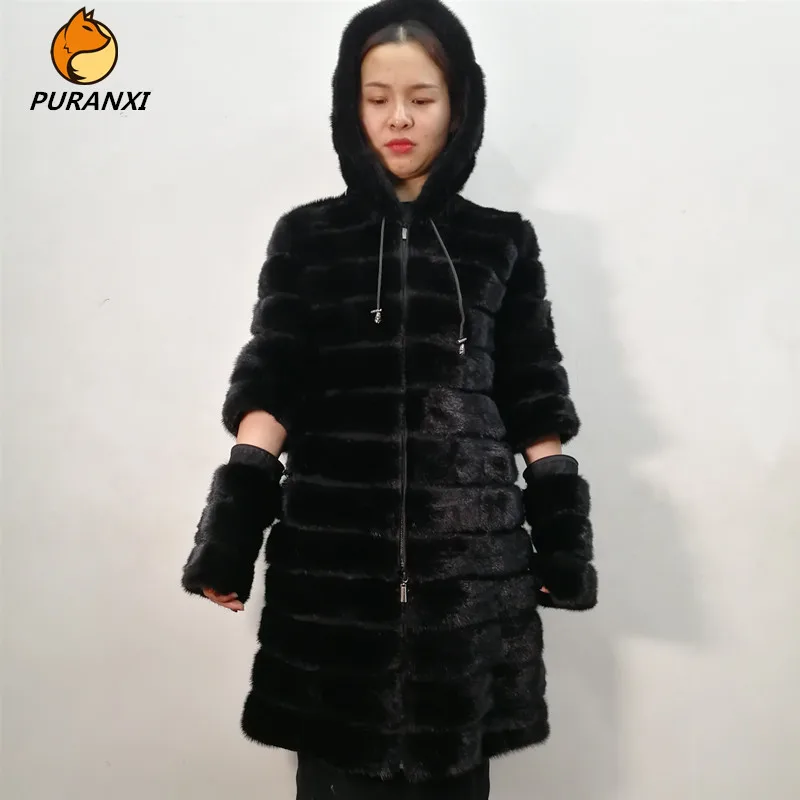 Настоящая норковая шуба для женщин из натуральной норки куртка зимняя длинная