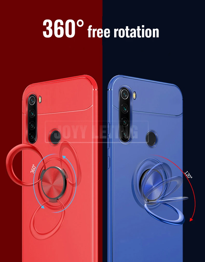 Кольцевой кронштейн, чехол для телефона для Xiaomi Redmi Note 8 Pro, чехол, Мягкий Силиконовый противоударный чехол на заднюю панель для Redmi Note 7 8 Pro, кольцевой чехол