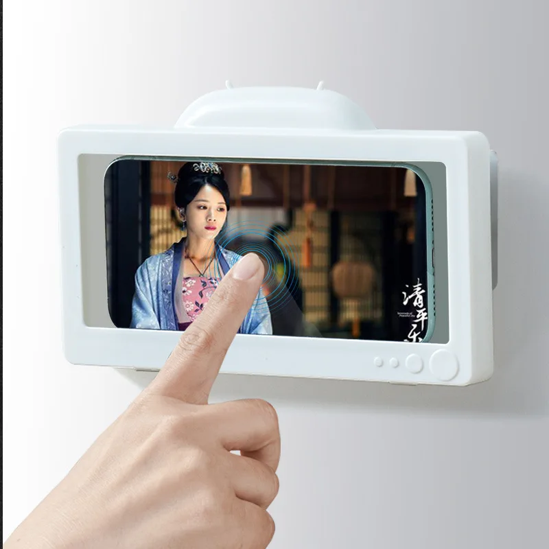 

Home Wall Waterproof Mobile Phone Box Self-adhesive Holder Touch Screen Bathroom Phone Shell Shower Sealing Shower Phone Holder
