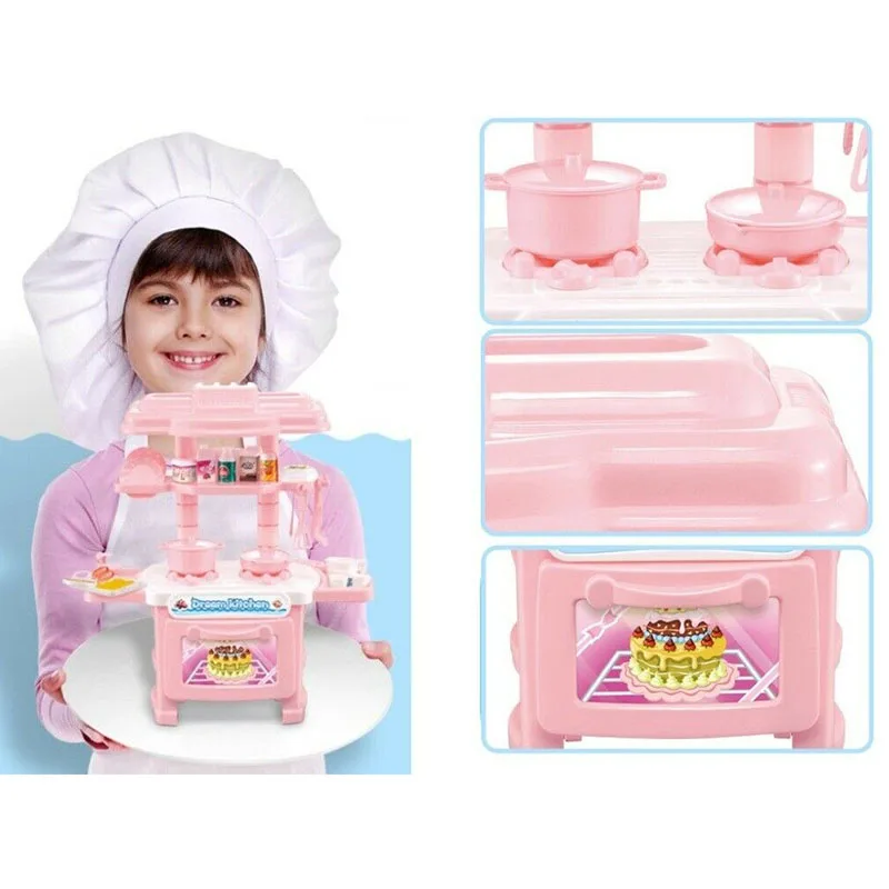 

34PCS Kitchen Play Set Pretend Baker Kids Toy Cooking Playset Girls Boys Gift Play House Toys