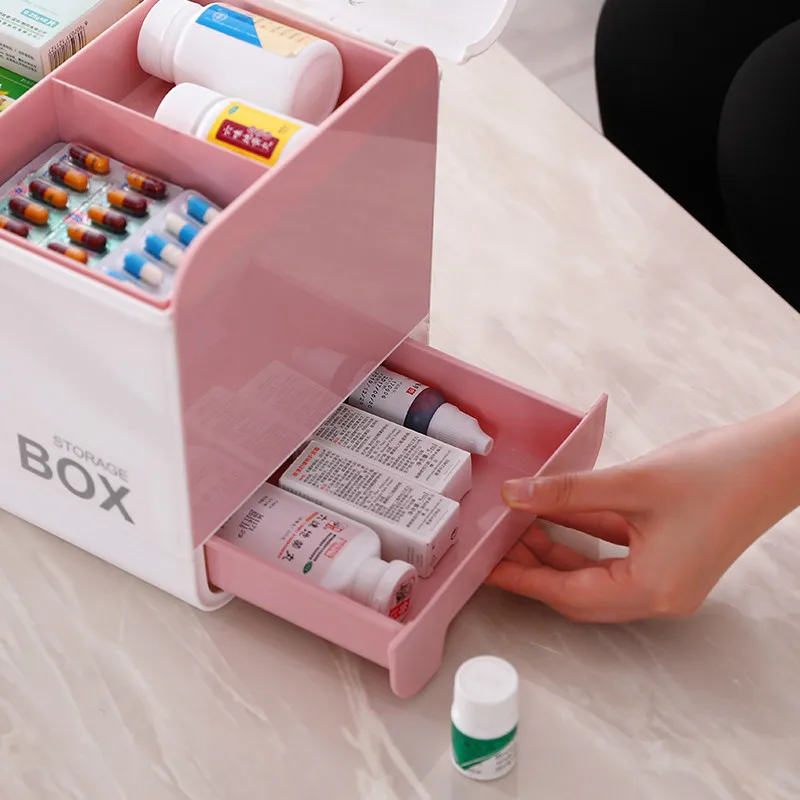 Бытовой многослойный пластиковый медицинский набор большой контейнер для