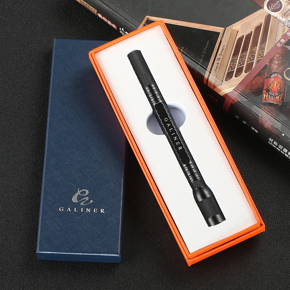 

GALINER Metal Perfect Draw Cigar Enhencer Tool Portable Striped Shape Punch Cigar Cutter Needles With Gfit Box Packaging
