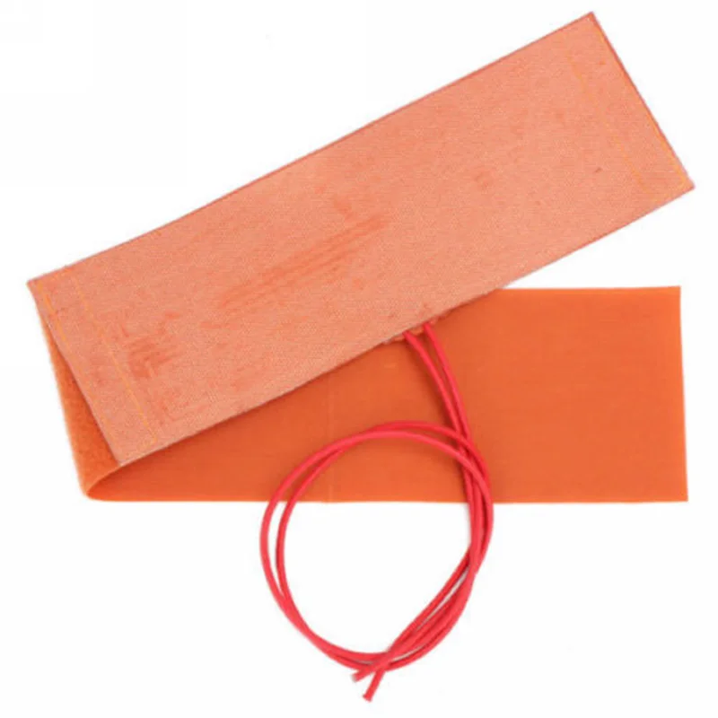 

12V 240W Element Engine Oil Tank Silicone Heater Pad Bottle Heater Flexible Heating Pad Mat Orange 100x300mm