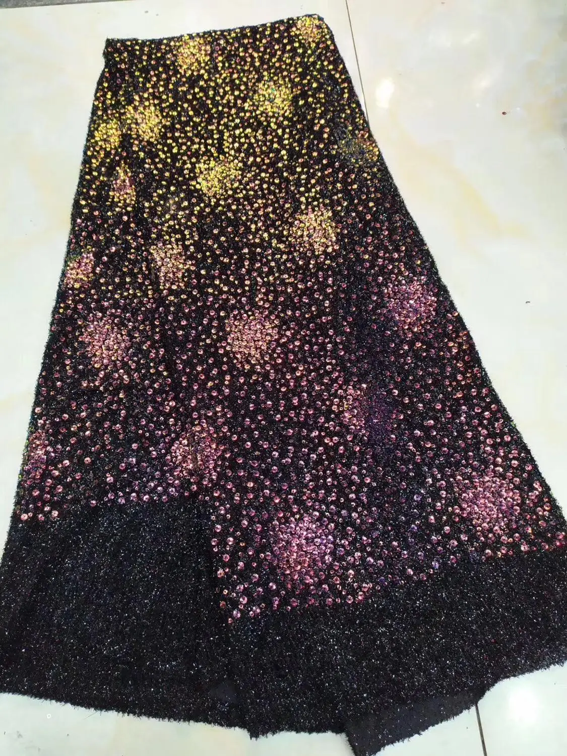 Новый стиль Французский Чистая кружевная ткань 3D цветок африканский тюль сетка