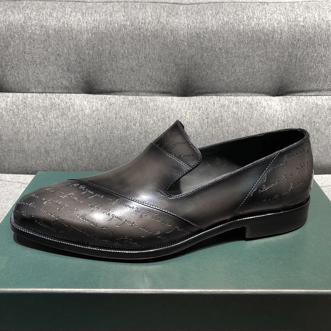 

Hand-painted Loafers Genuine leather Formal Shoes Round Tound Toe Laser Patina Retro Calf Leather Bespoke Men Wedding Shoes
