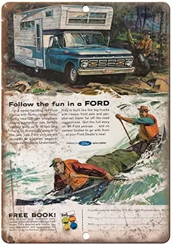 

1964 Ford Pickup Camper Body Ad Reproduction Metal Sign A38