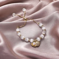 yada 2020 ins luxury shell pearl braceletsbangles for women pearl bracelets crystal jewelry simple adjustable bracelet bt200340