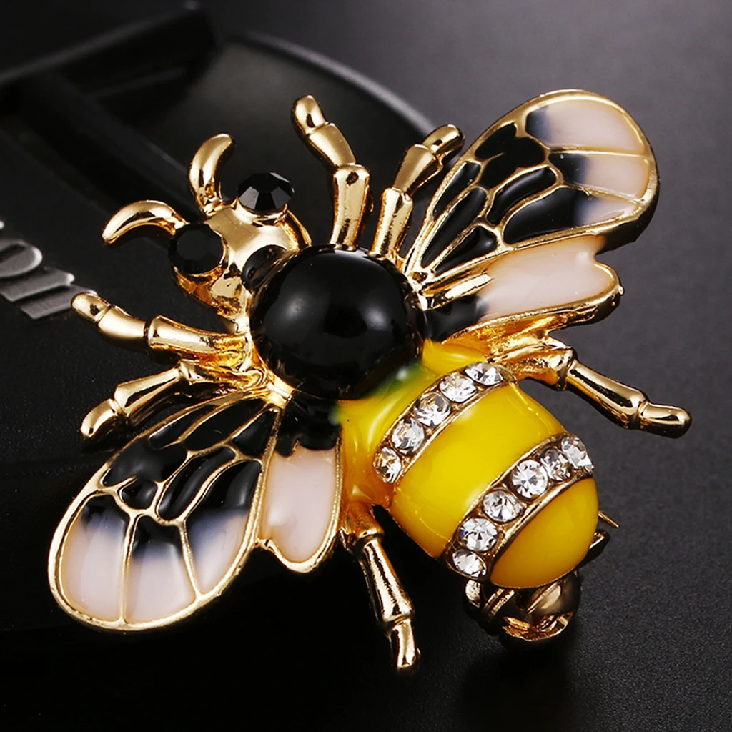 Women Ladies Vintage Chic Enamel Rhinestone Bumble Bee Brooch Pin Costume Badge Jewellery Gift | Украшения и аксессуары