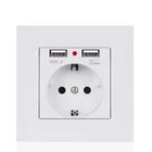 Европейская розетка с двойной панелью USB французская немецкая Европейская стандартная немецкая двойная USB-розетка 86 типа Скрытая установка