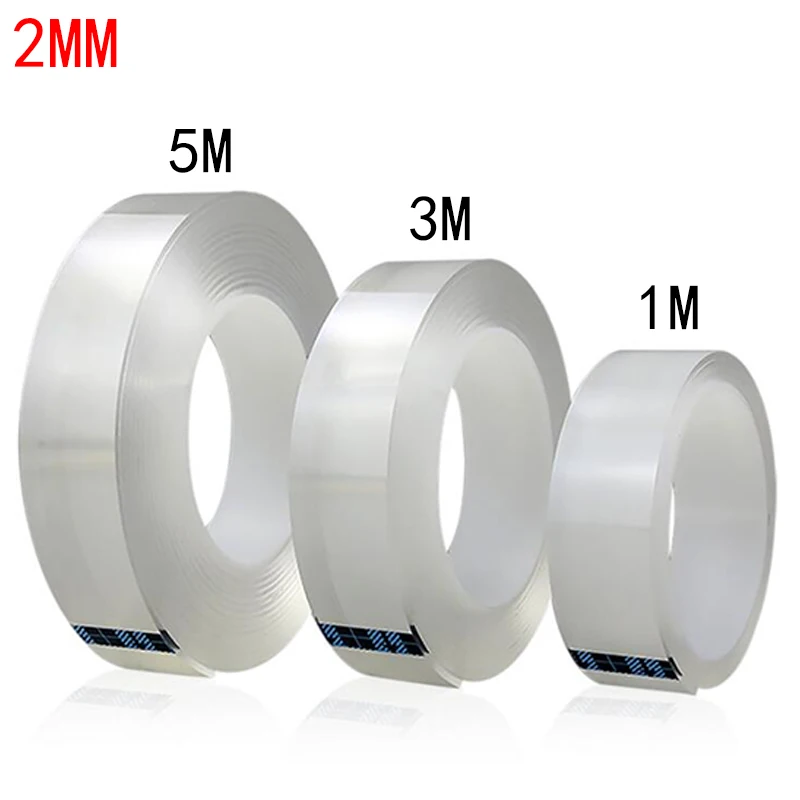 

Nano magic Tape Double Sided Tape Transparent Traceless Adhesive for gadgetsTape Cleanable Home Glue Gadget