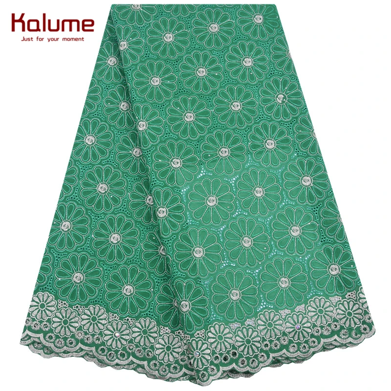 Kalume модная африканская швейцарская хлопчатобумажная кружевная ткань с Вышивкой