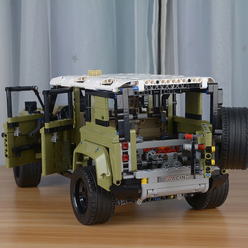 Зеленая версия Внедорожник Land Motor Rover Defender SUV модель строительных блоков Кирпичи
