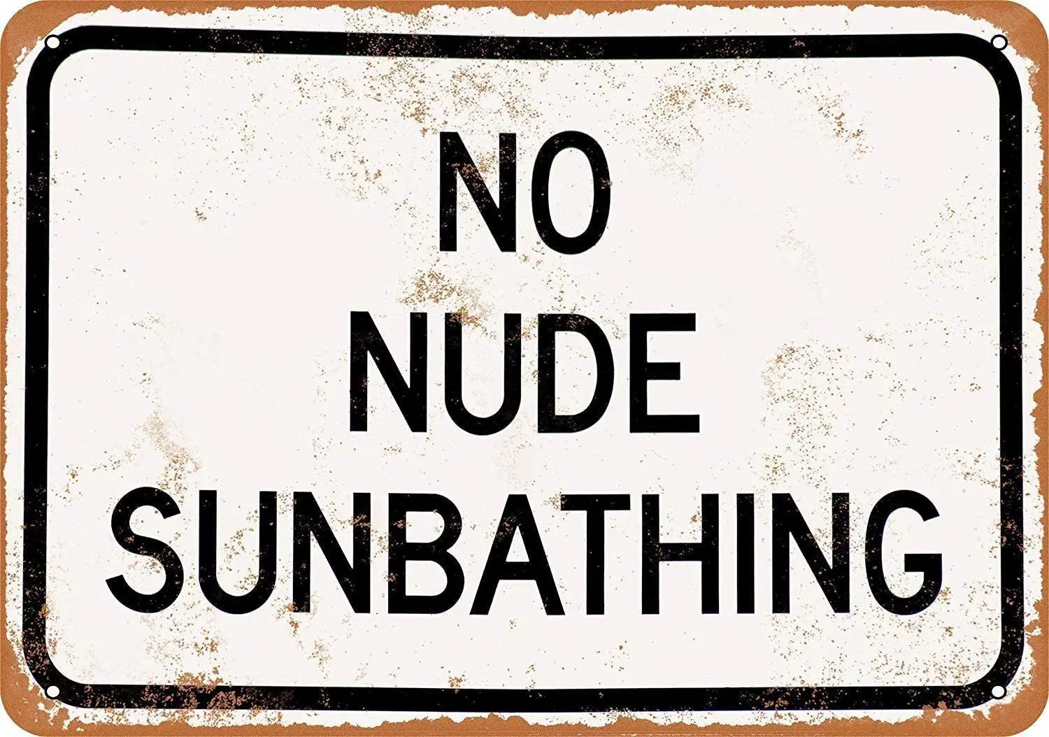 

nonbrand No Nude Sunbathing Iron Painting Metal Plate Personality Tin Sign Vintage
